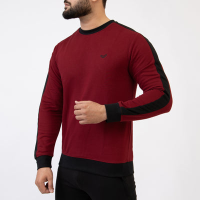 Maroon Sweatshirt With Black Panels