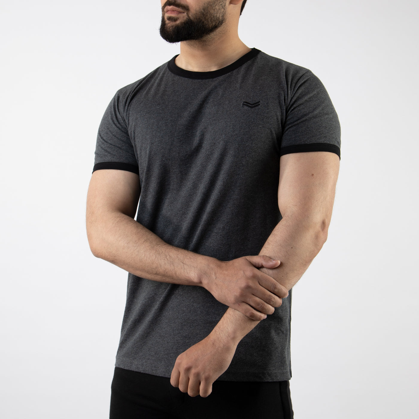 Textured Charcoal Ringer T-Shirt