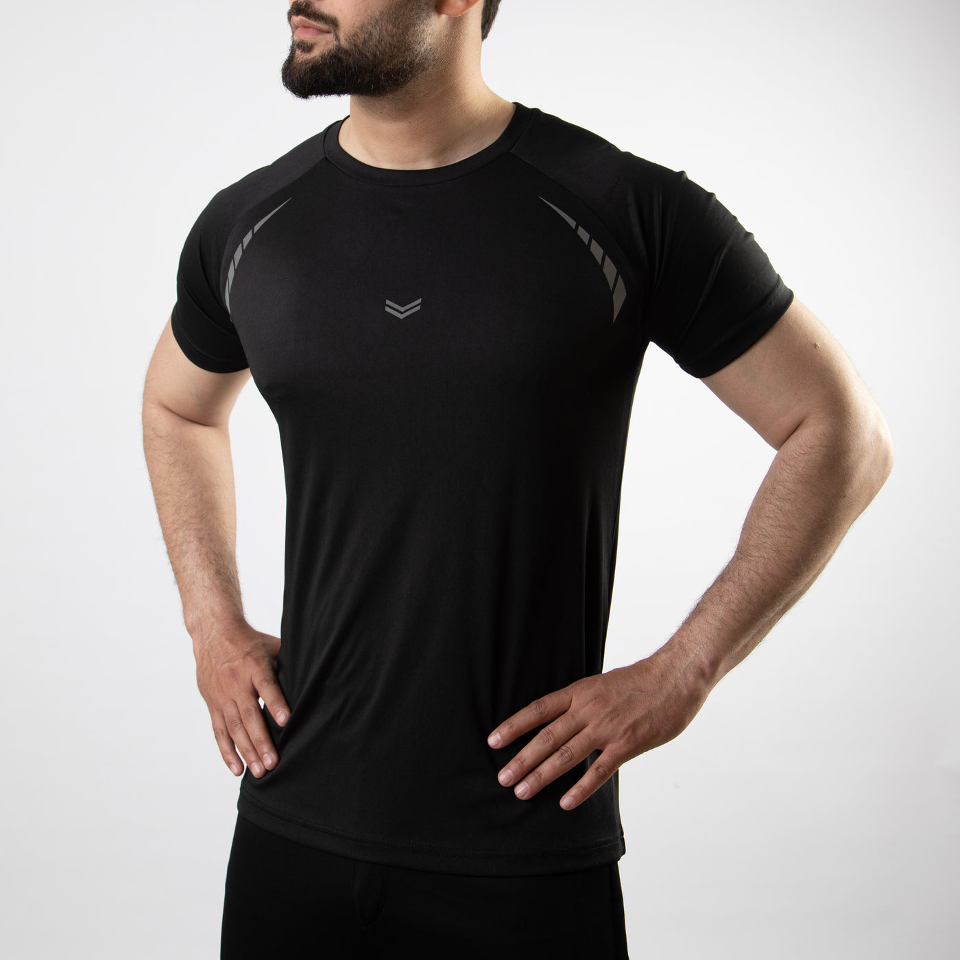Black Hyper Series Quick Dry T-Shirt with Reflectors