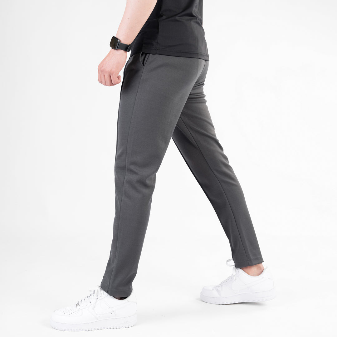 Dark Gray Fitted Front Stitch Pants