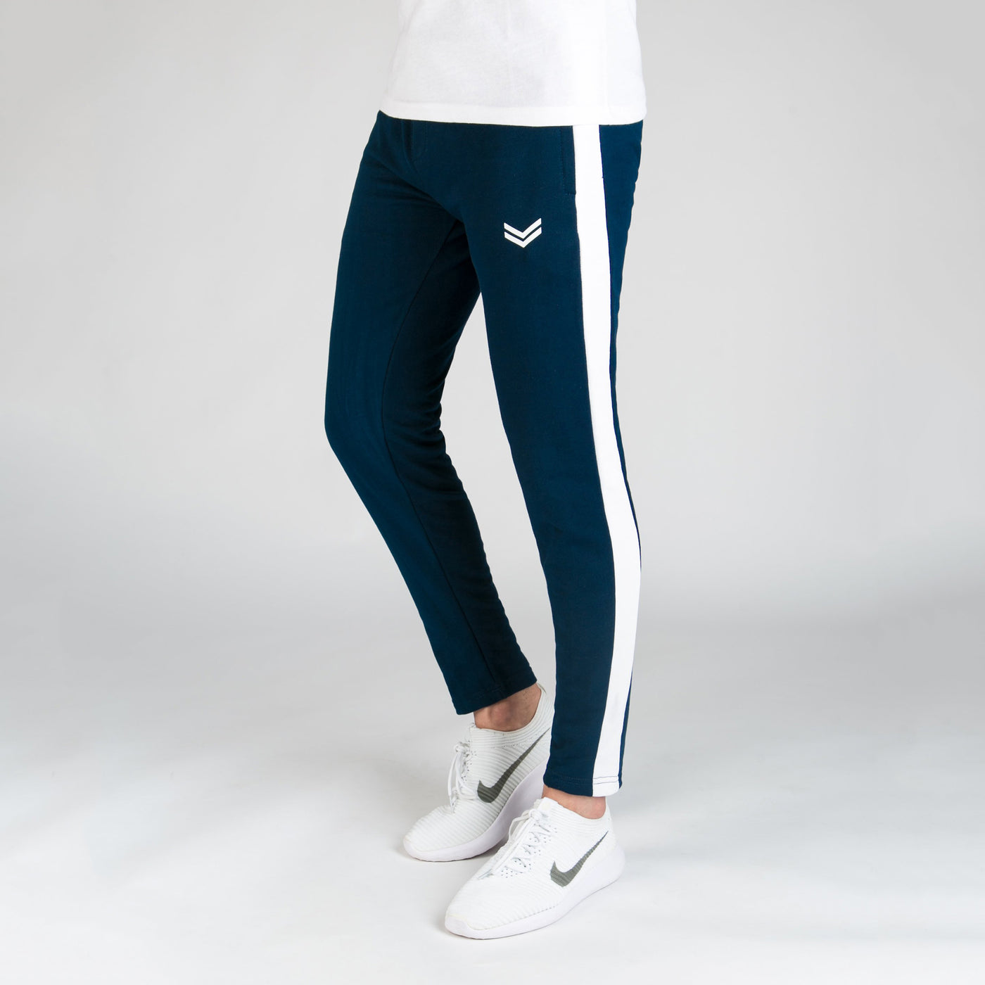 Navy Bottoms With White Side Panel