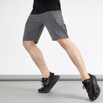 Gray Premium Micro Stretch Cargo Shorts