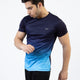 Premium Aqua & Navy Gradient Quick Dry T-Shirt