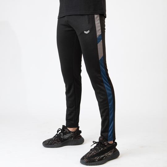 Black Quick Dry Bottoms with Gray & Sapphire Sublimated Panel