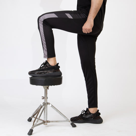 Black Quick Dry Bottoms with Gray & Black Sublimated Panel