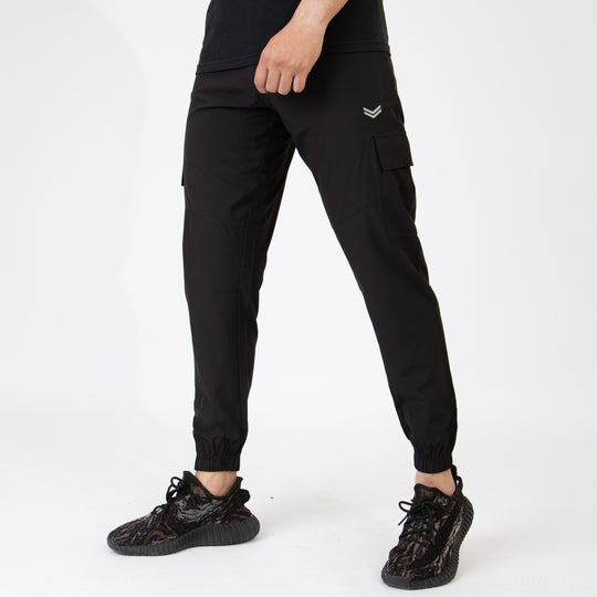 Black Premium Micro Stretch Cargo Pants