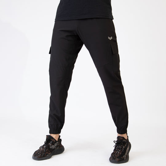 Black Premium Micro Stretch Cargo Pants