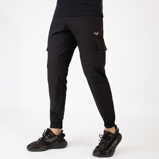 Black Premium Micro Stretch Cargo Pants