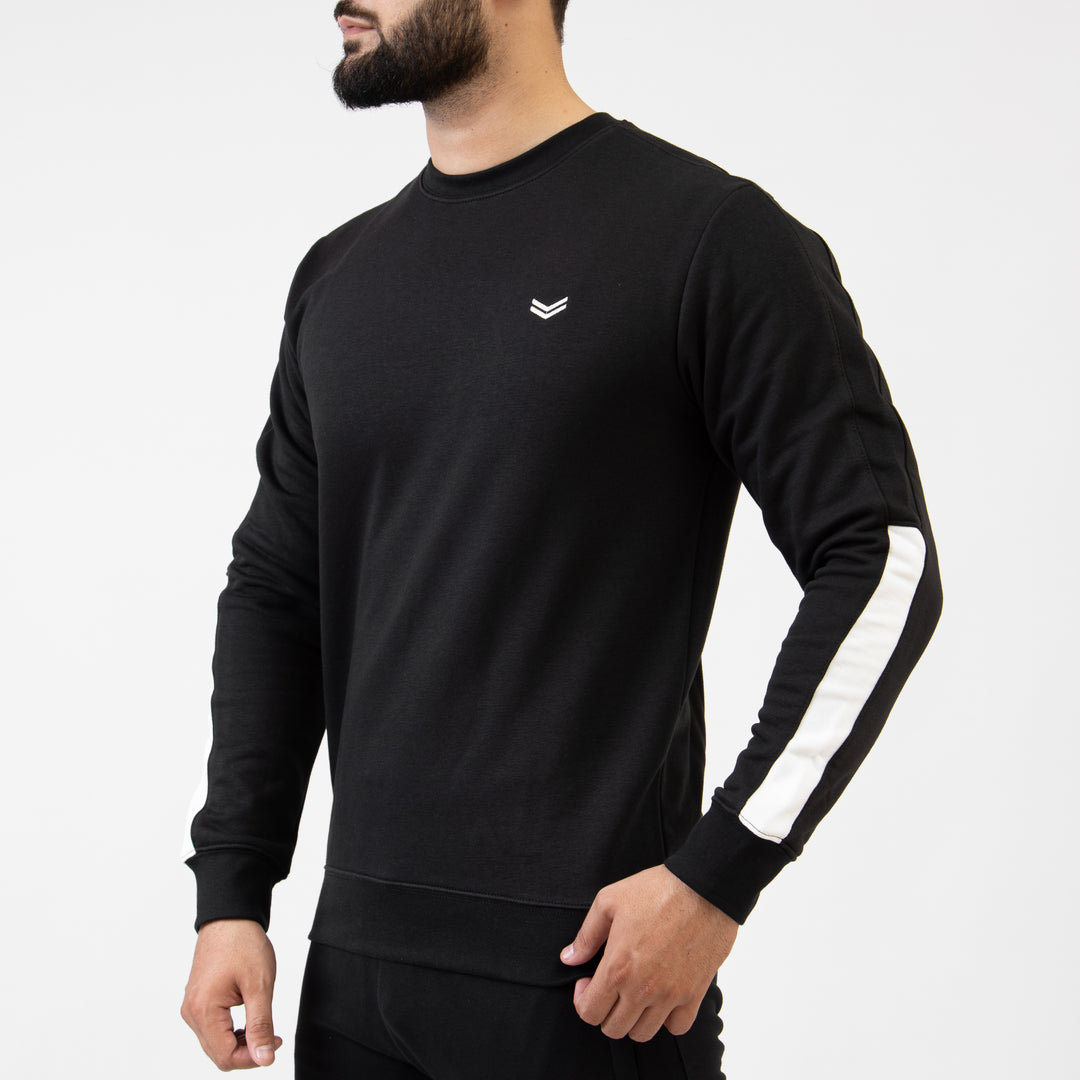 Black Sweatshirt with White Half Panels