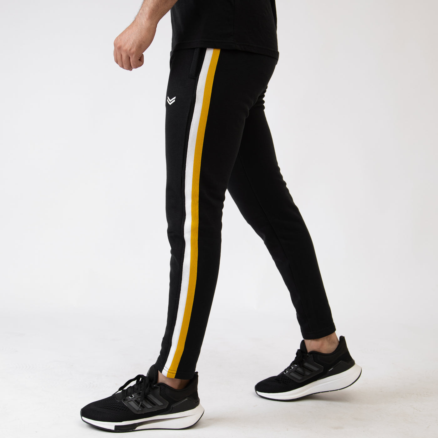 Black Bottoms with White & Mustard Side Tape