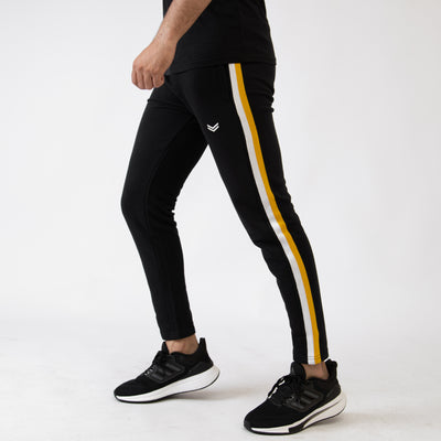 Black Bottoms with White & Mustard Side Tape