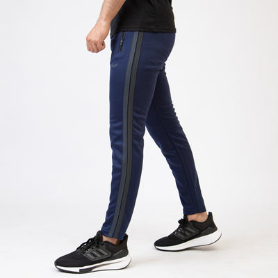 Navy Quick Dry Bottoms with Two Gray Stripes