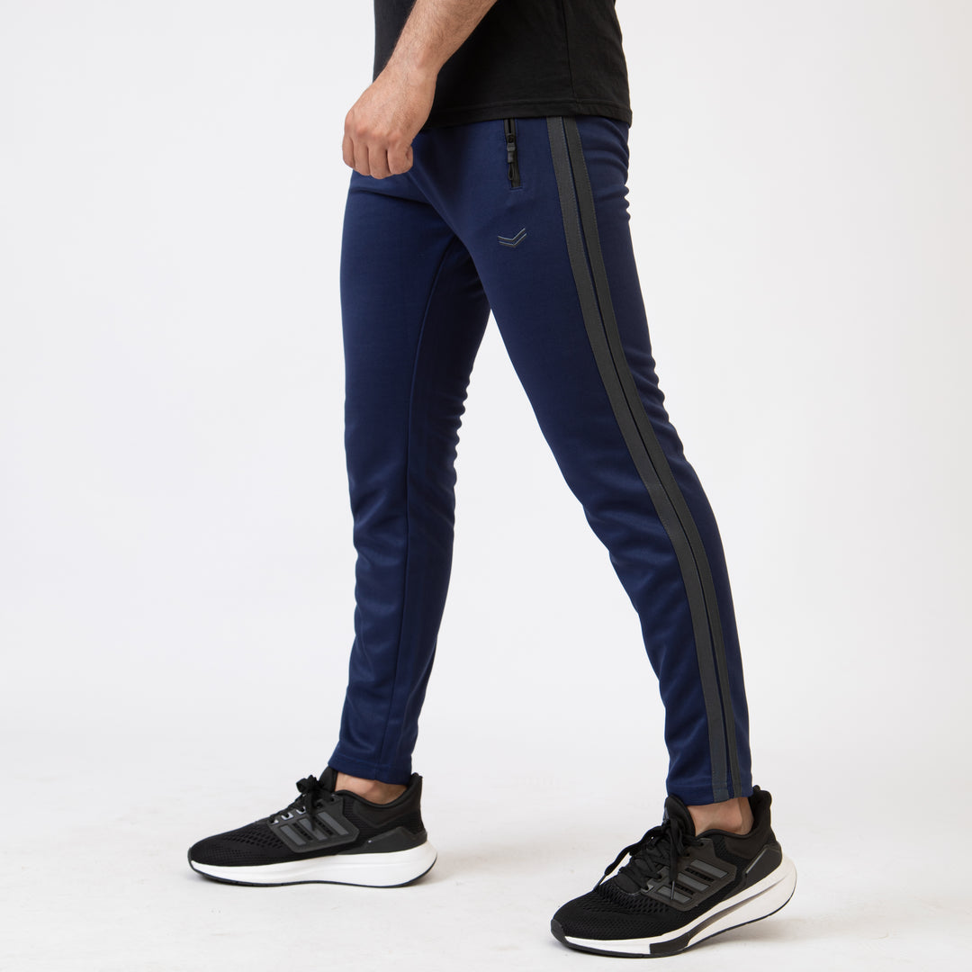 Navy Quick Dry Bottoms with 2 Gray Stripes