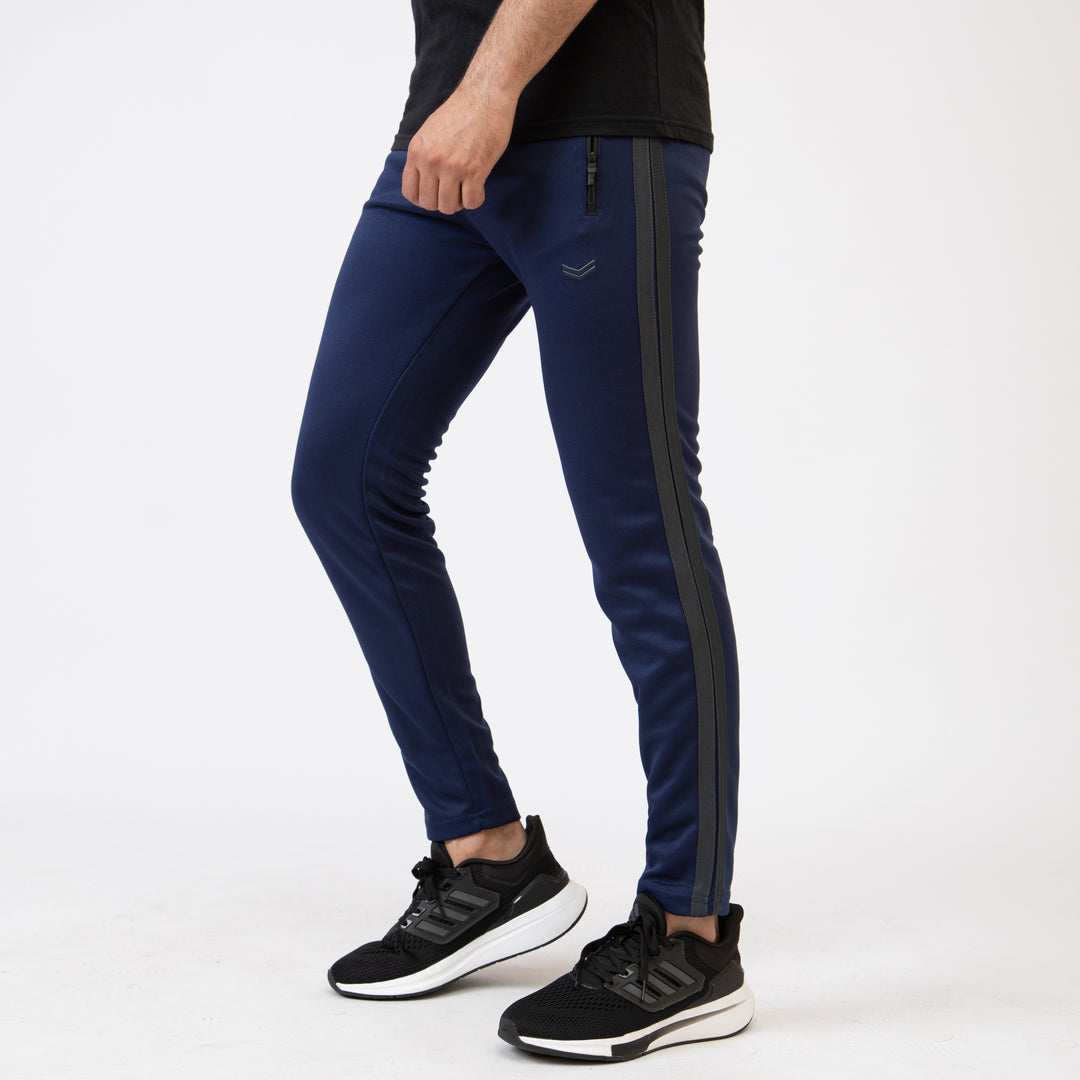 Navy Quick Dry Bottoms with 2 Gray Stripes