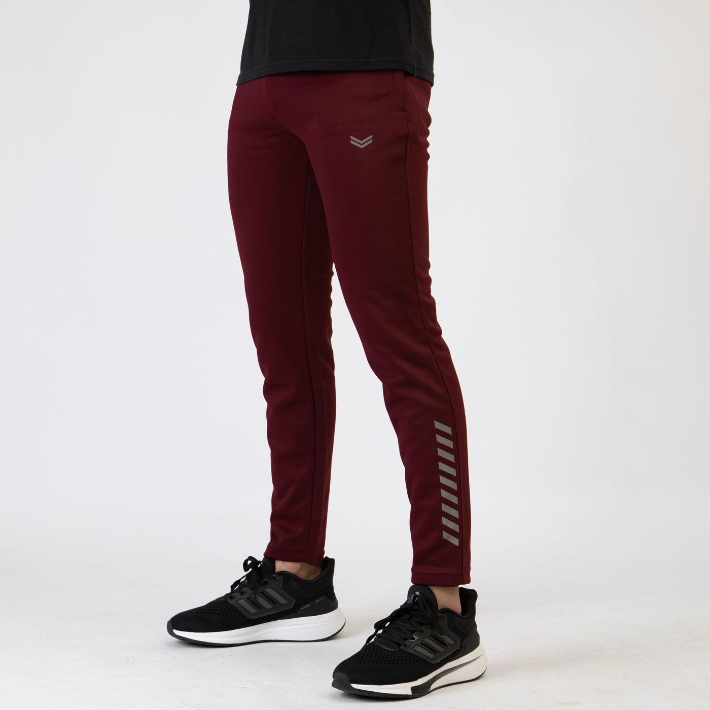 Maroon Quick Dry Bottoms with Striped Reflectors