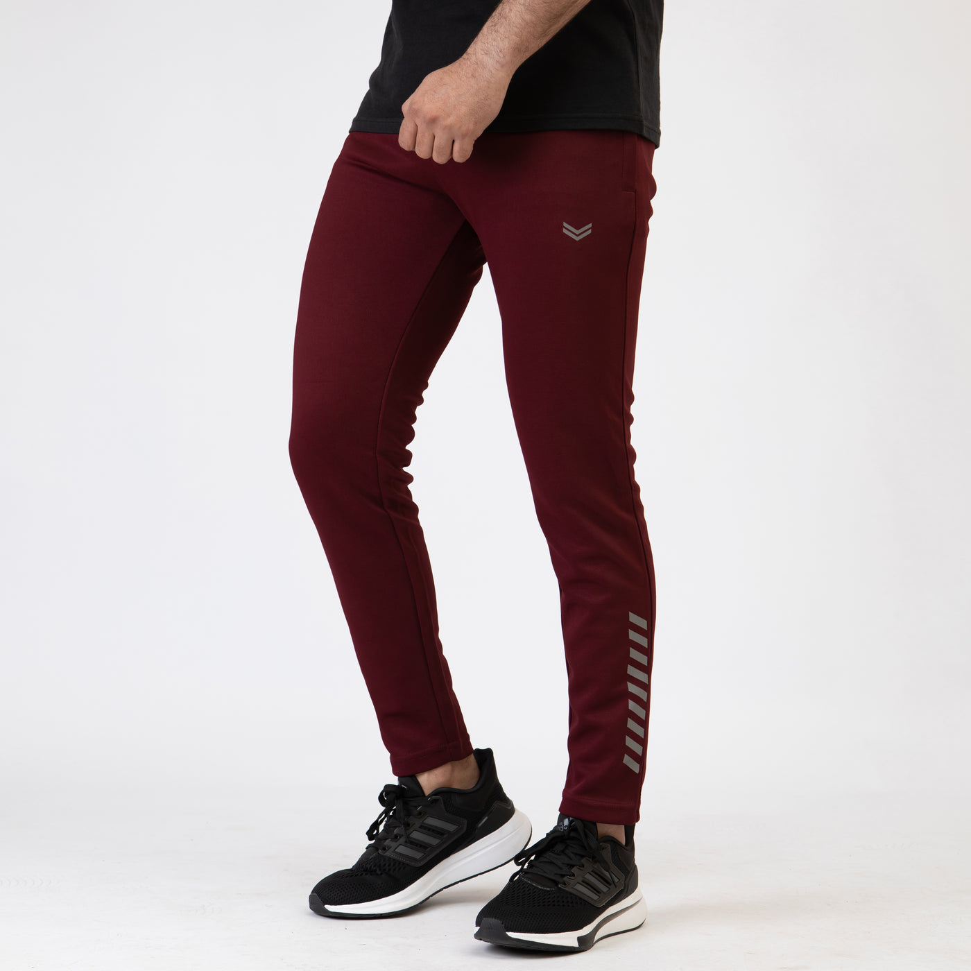 Maroon Quick Dry Bottoms with Striped Reflectors