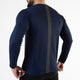 Navy Mesh Full Sleeves T-Shirt with Back Gray Panel