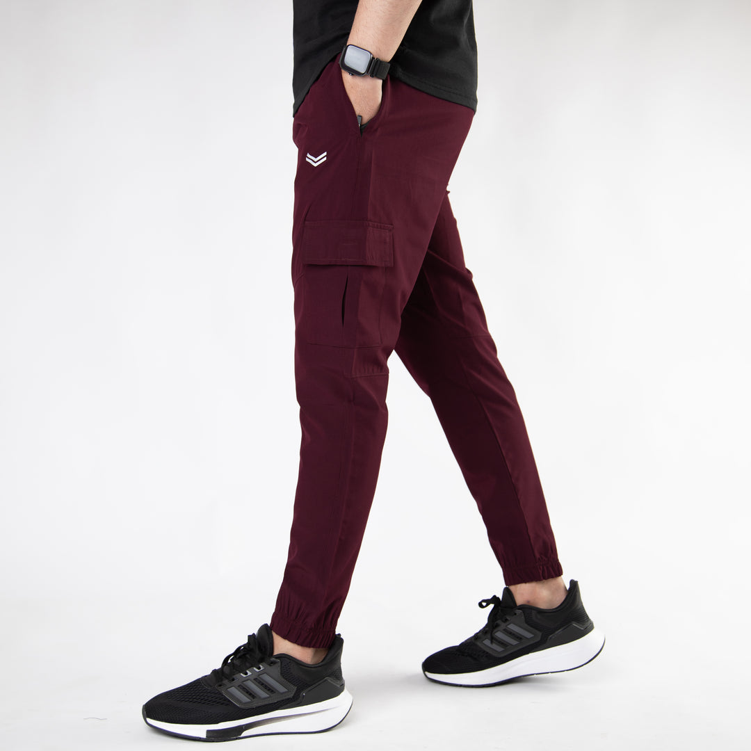 Wine Maroon Premium Micro Stretch Cargo Pants