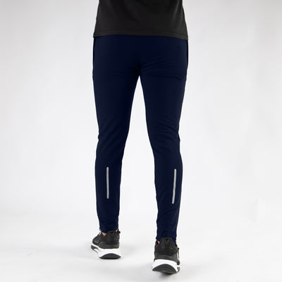Premium Navy Lycra 4-Way Stretch Bottoms with Back Reflectors