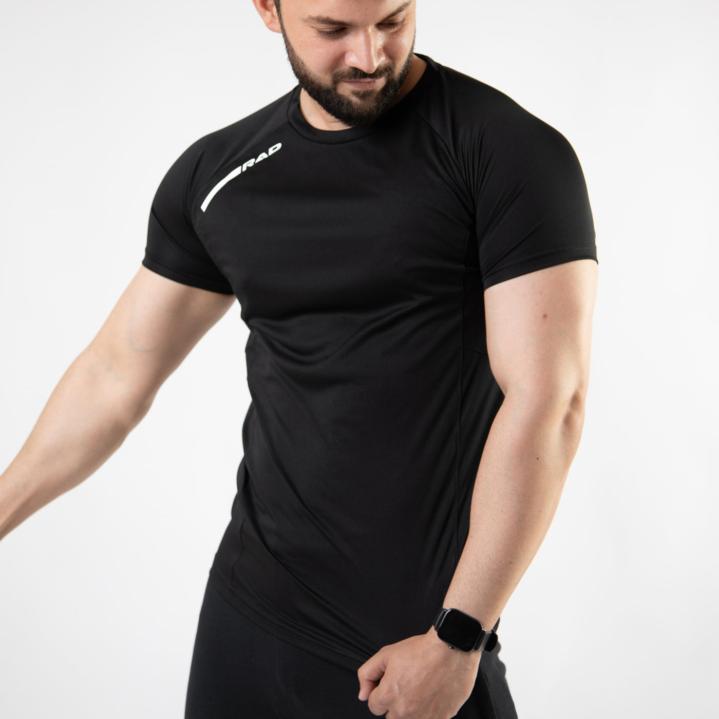 Black Air-O Series T-Shirt with Ventilated Mesh Panels