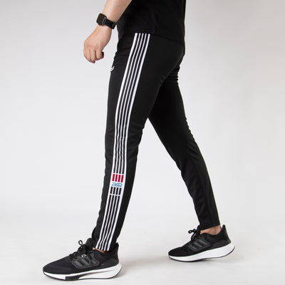 Black Quick Dry Bottoms with Pinstripe Lines & Rad Logo