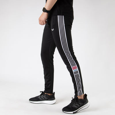 Black Quick Dry Bottoms with Pinstripe Lines & Rad Logo