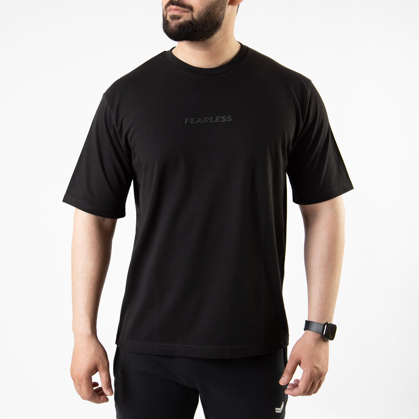 Black Fearless Relaxed Fit T-Shirt