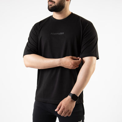 Black Fearless Relaxed Fit T-Shirt