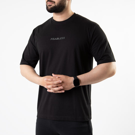 Black Fearless Relaxed Fit T-Shirt