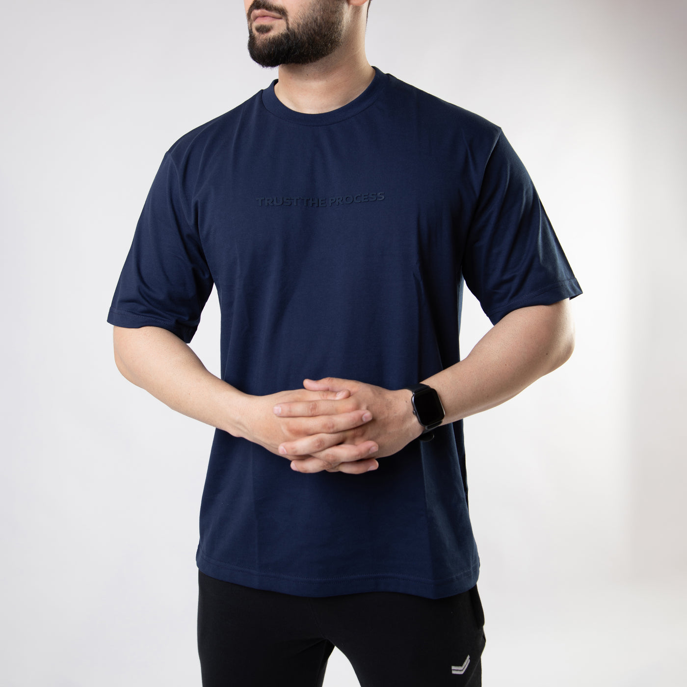 Navy Oversize "Trust The Process" T-Shirt