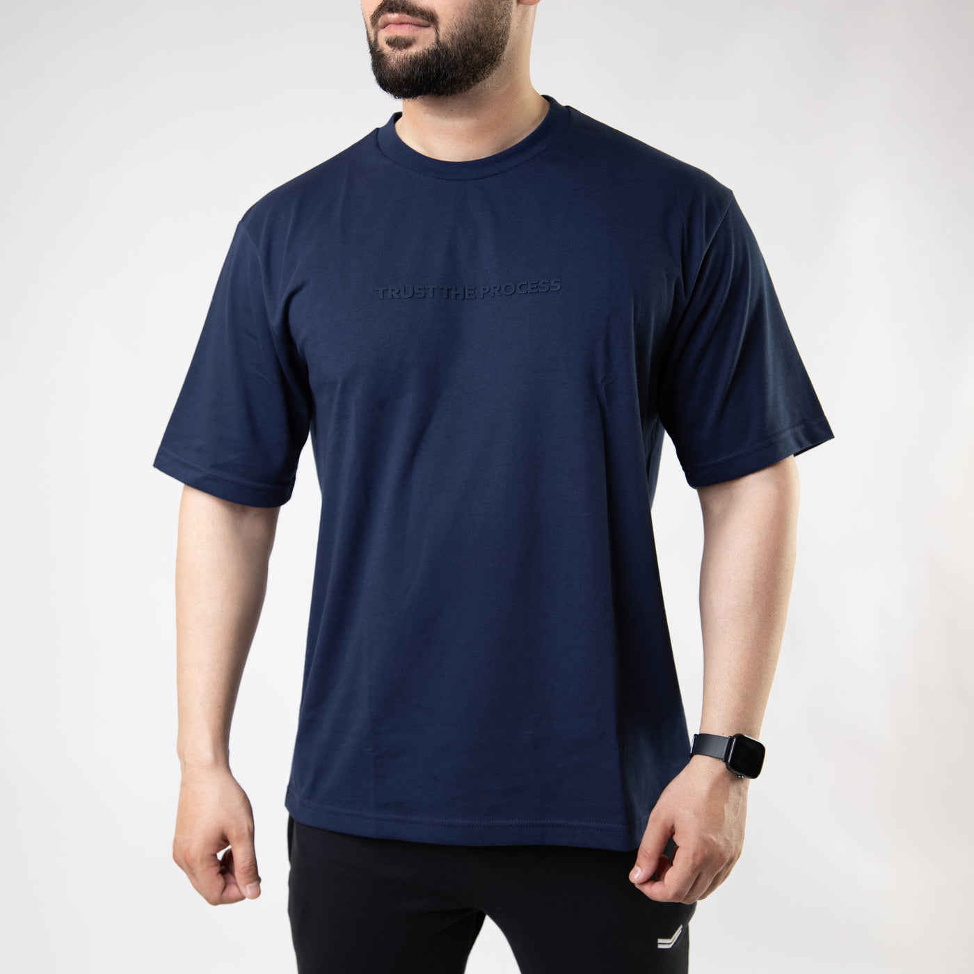 Navy Oversize "Trust The Process" T-Shirt