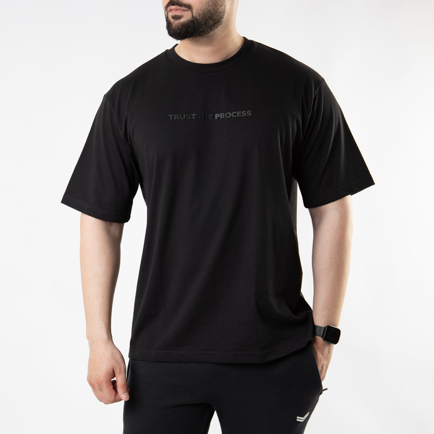 Black Oversize "Trust The Process" T-Shirt