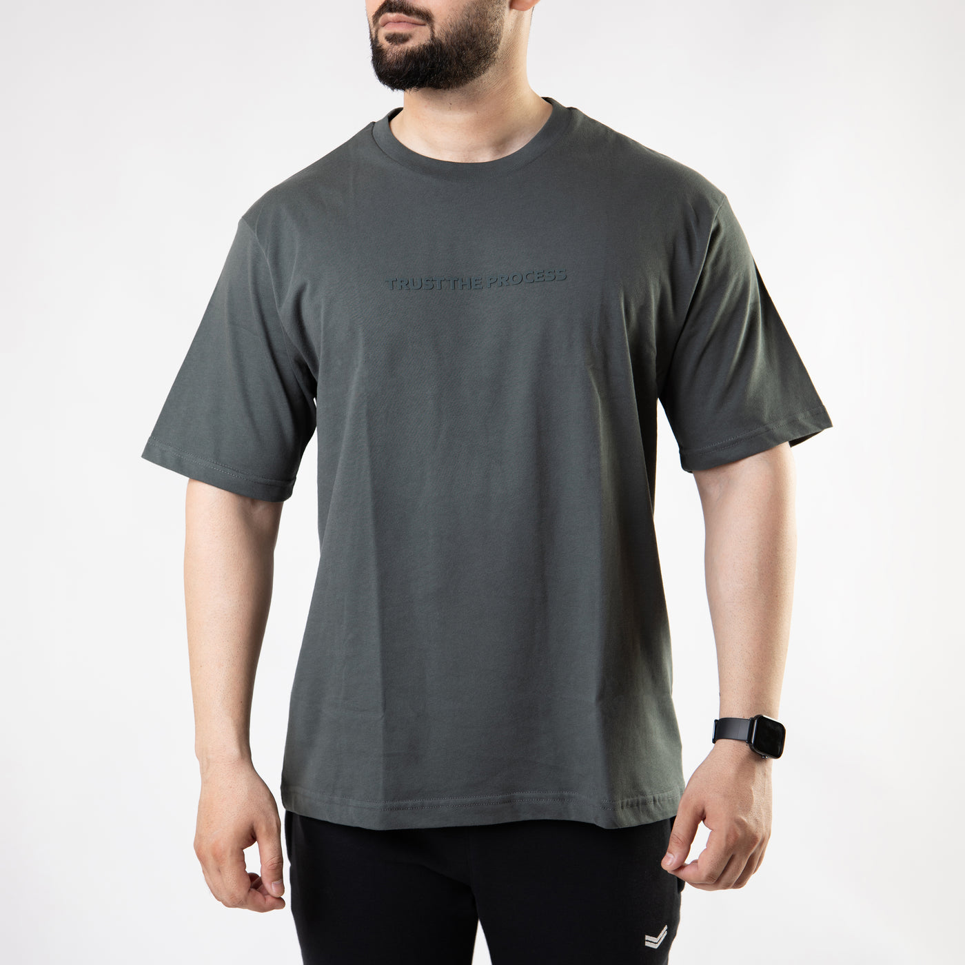 Gray Oversize "Trust The Process" T-Shirt