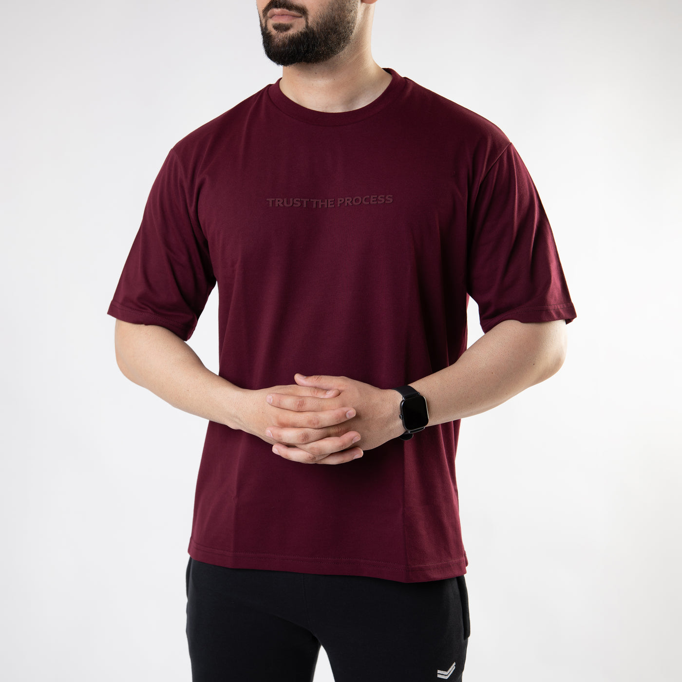 Maroon Oversize "Trust The Process" T-Shirt