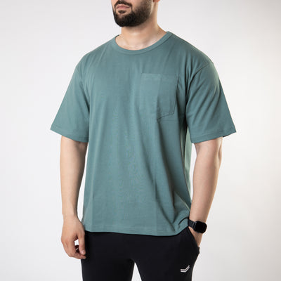 Turquoise Oversize T-Shirt with Pocket