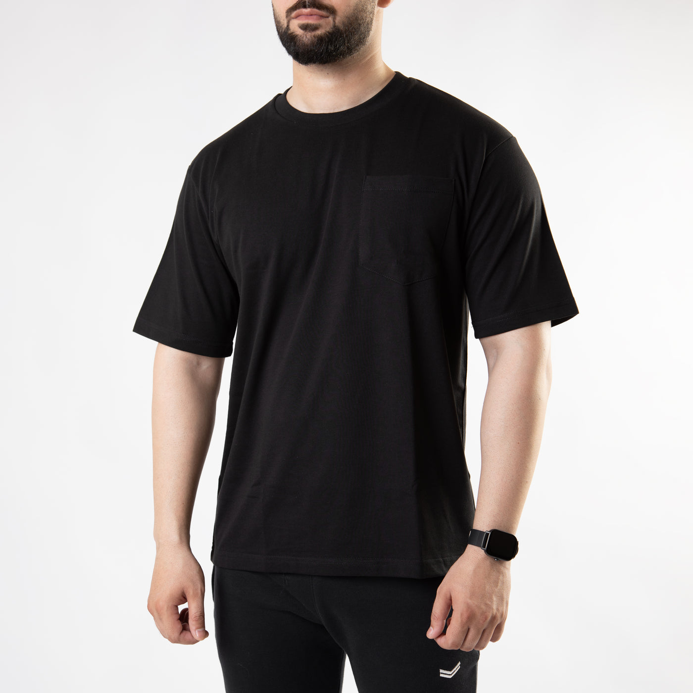 Black Oversize T-Shirt with Pocket