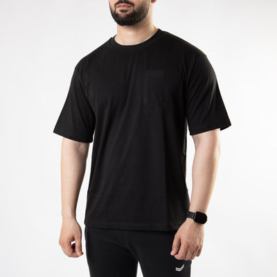 Black Oversize T-Shirt with Pocket