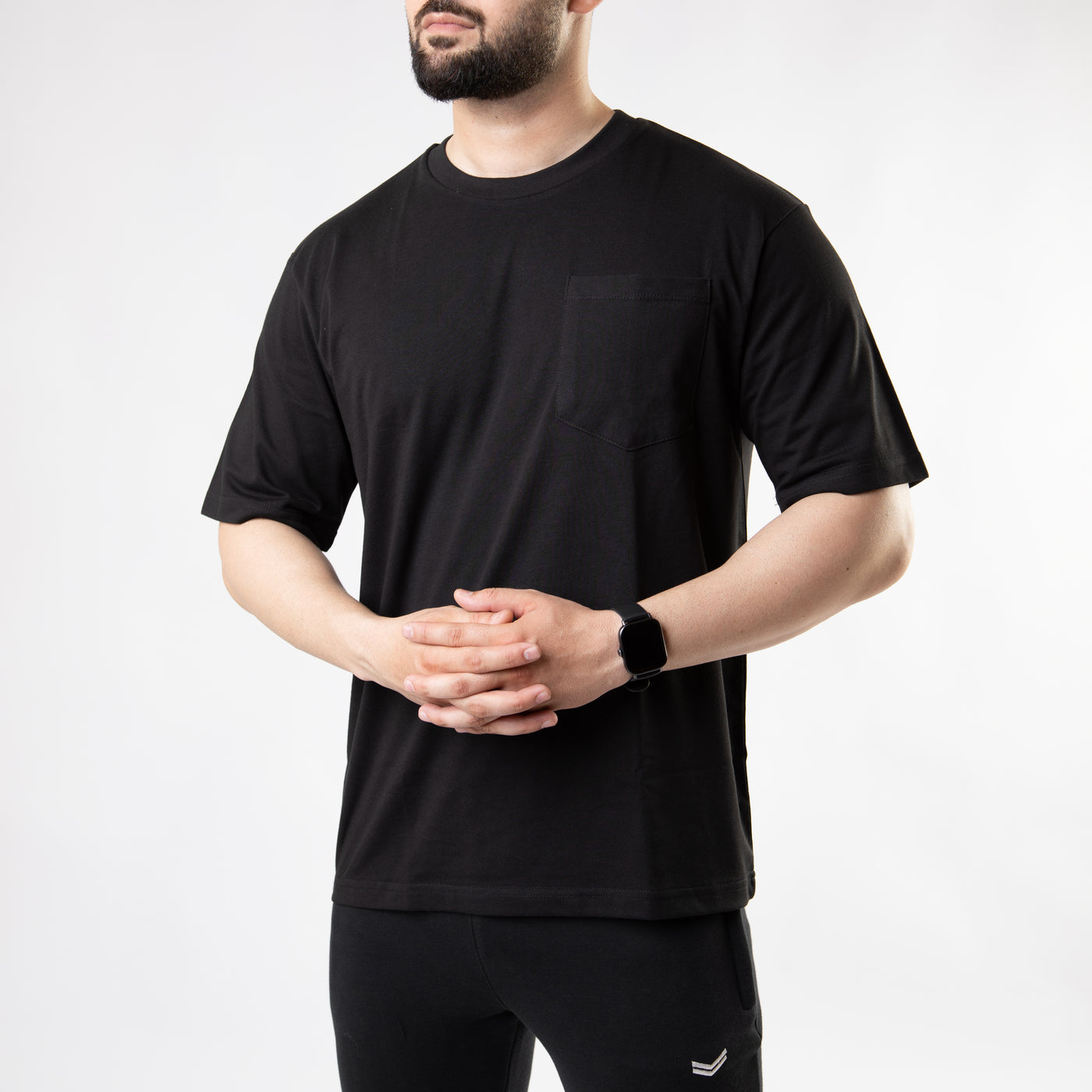 Black Oversize T-Shirt with Pocket