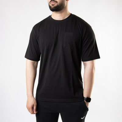 Black Oversize T-Shirt with Pocket