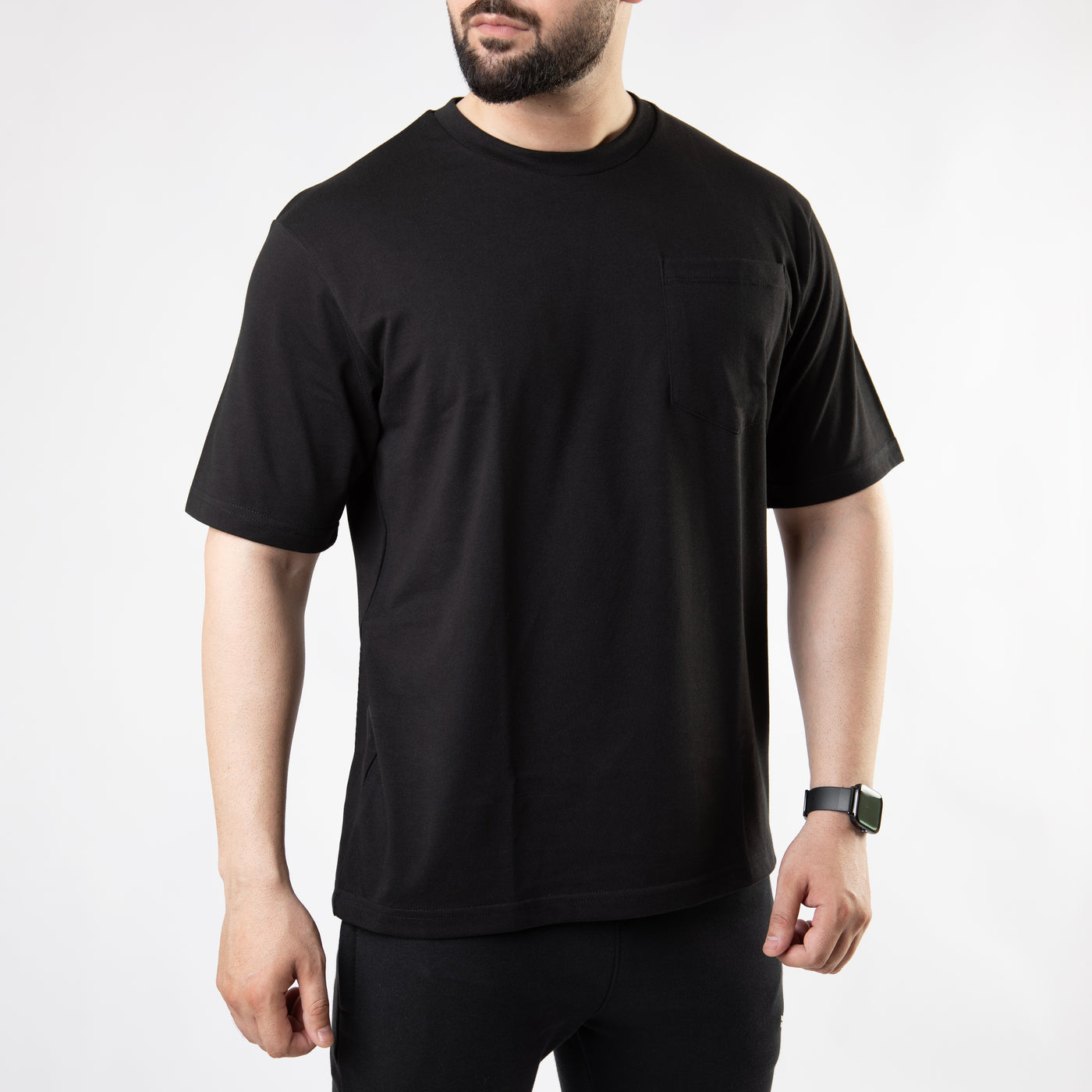 Black Oversize T-Shirt with Pocket