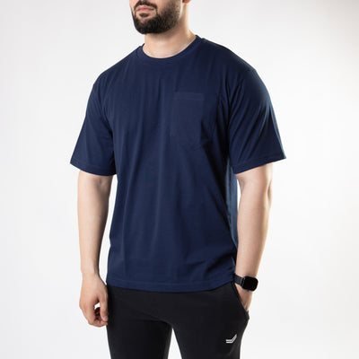 Navy Oversize T-Shirt with Pocket