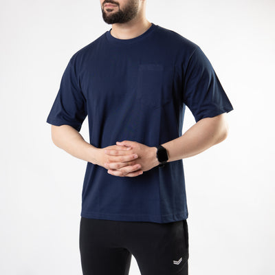 Navy Oversize T-Shirt with Pocket