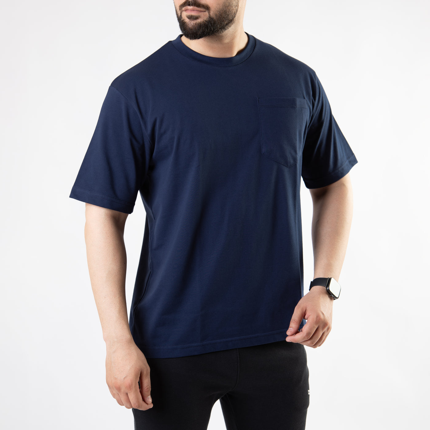 Navy Oversize T-Shirt with Pocket