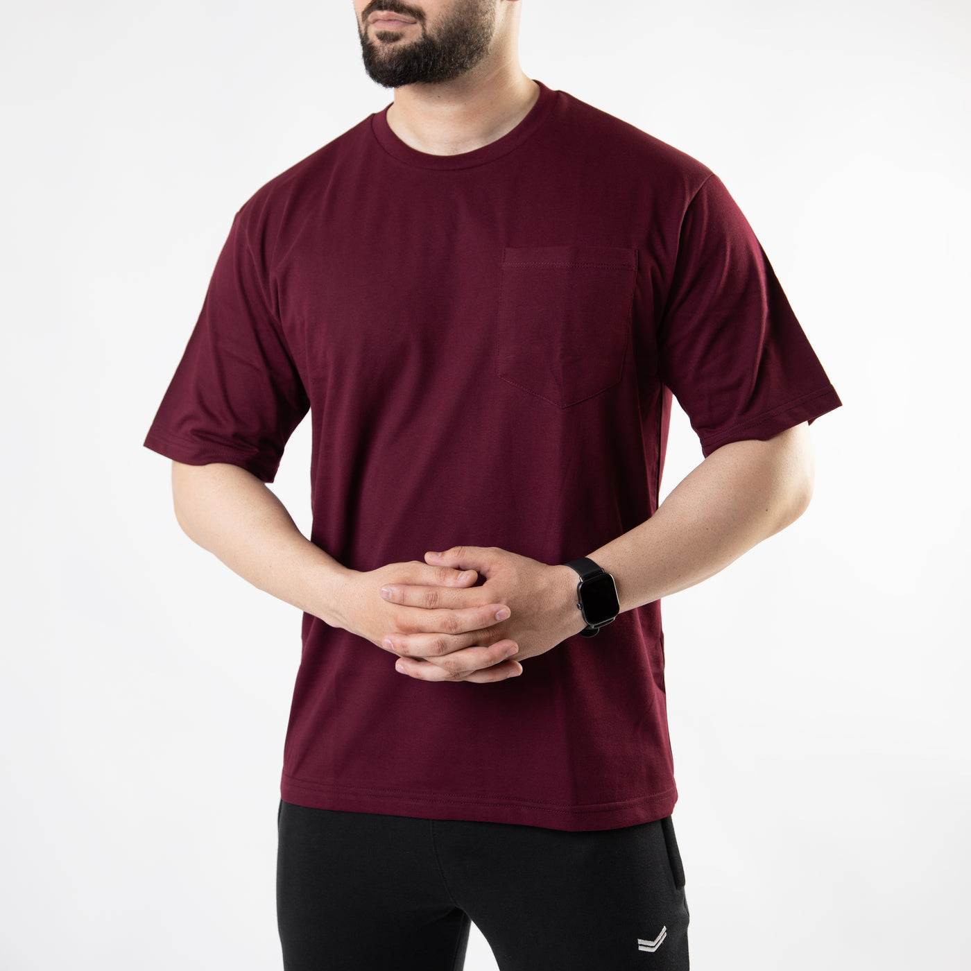 Maroon Oversize T-Shirt with Pocket