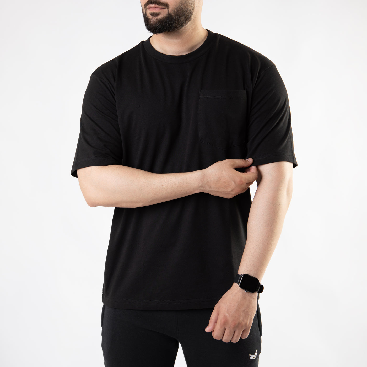 Black Oversize T-Shirt with Pocket