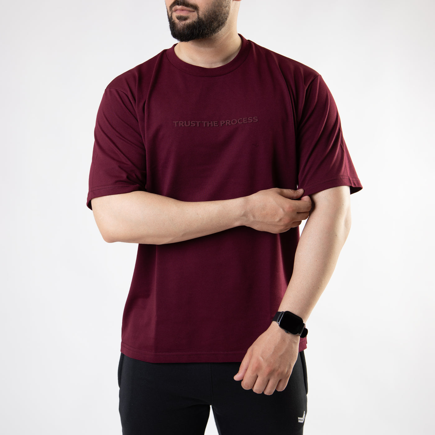 Maroon Oversize "Trust The Process" T-Shirt