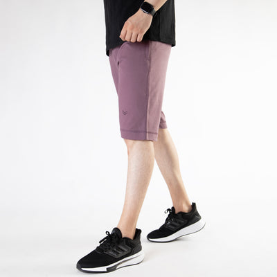 Light Purple Cotton Shorts with Contrast Detailing