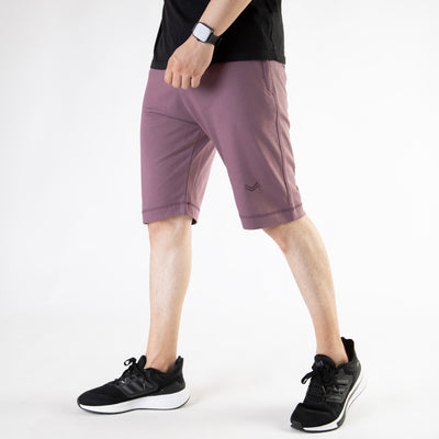 Light Purple Cotton Shorts with Contrast Detailing