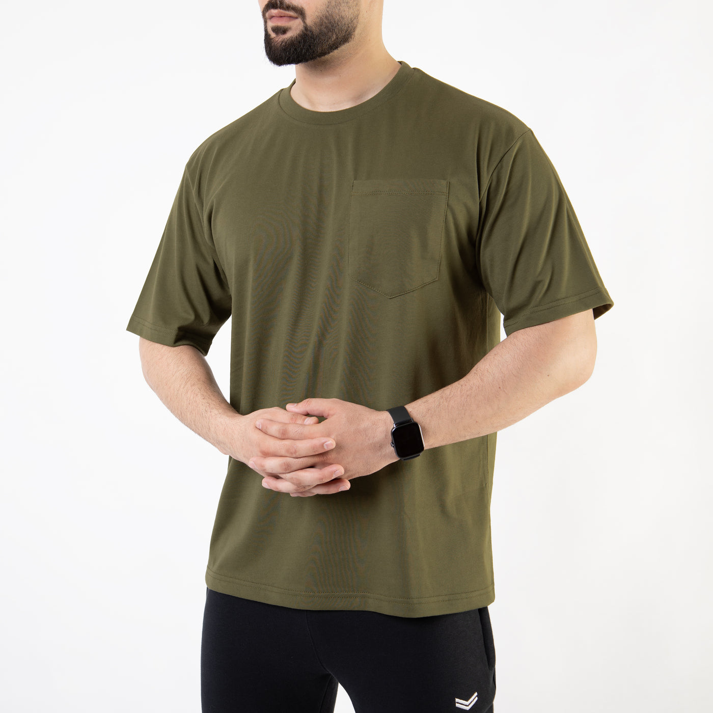 Olive Oversize T-Shirt with Pocket