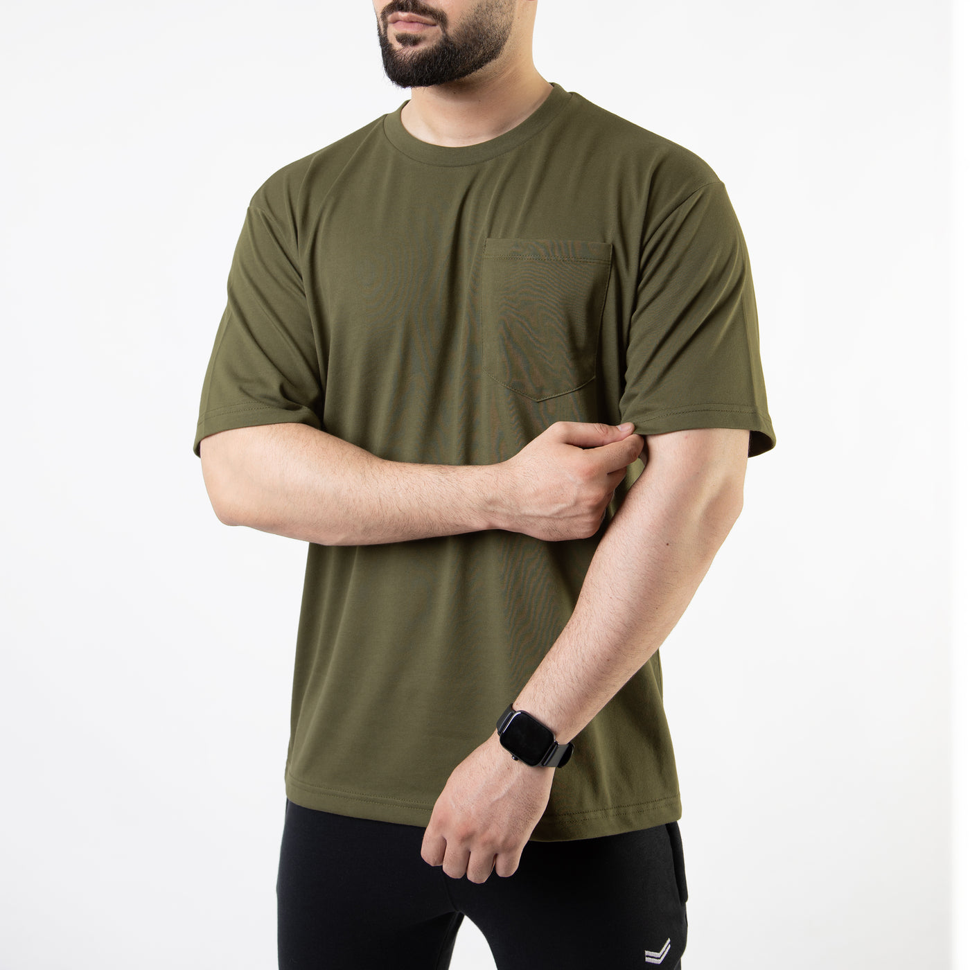 Olive Oversize T-Shirt with Pocket